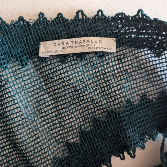 Zara | Emerald Green Lace Maxi Dress | Size S - Picture 8 of 8
